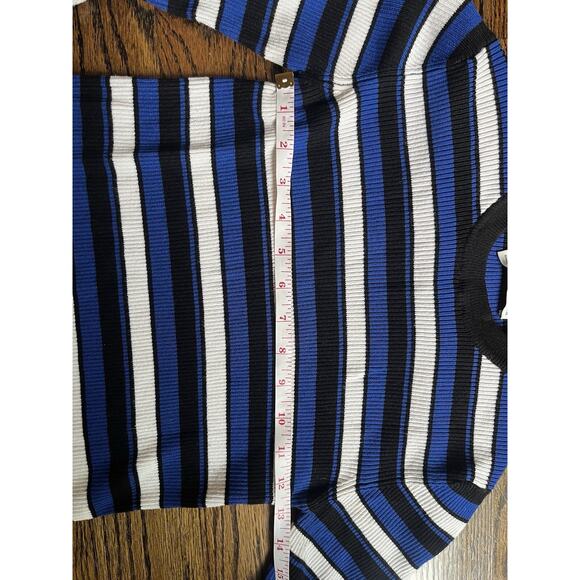 Zara Women's Blue and Black Knit top size S Striped - Picture 7 of 7